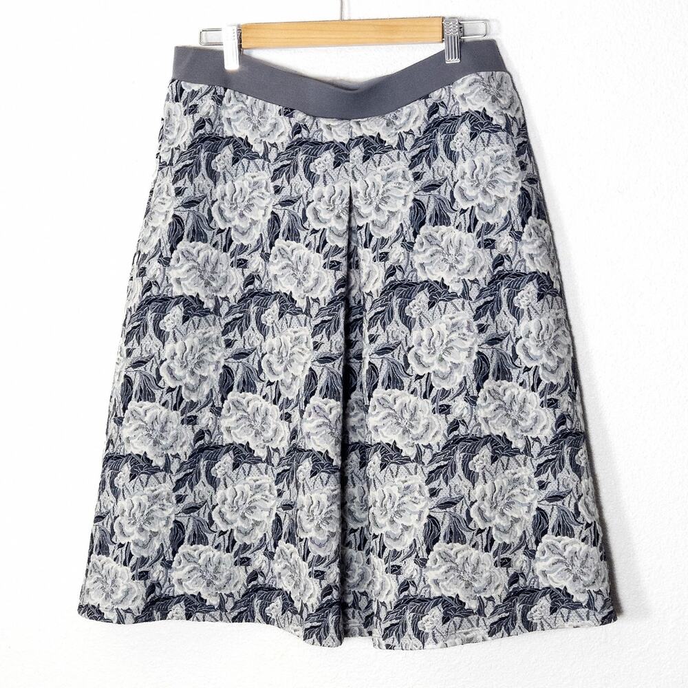 Laura Ashley Maxi Skirt Size L Gray Blue Cottagecore Romantic Vintage